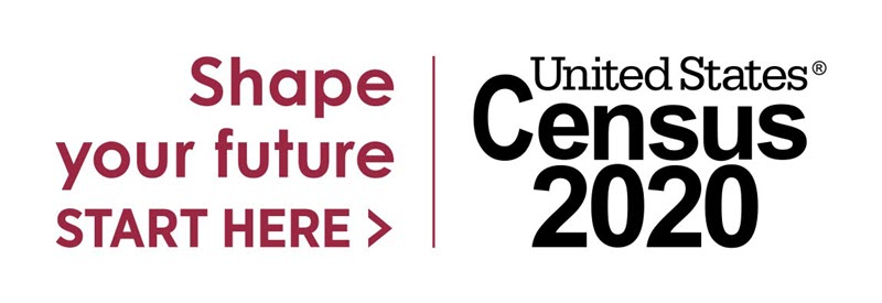 Shape your future start here, United States Census 2020 logo